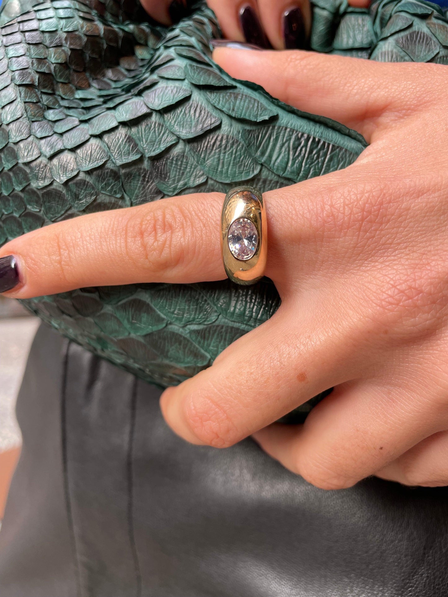 Bague Chevalière "Nastia" Plaqué Or