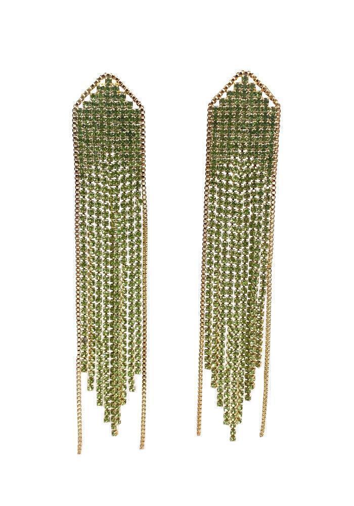Boucles D'Oreilles Madison Vert Clair Et Doré - Maison Baïka