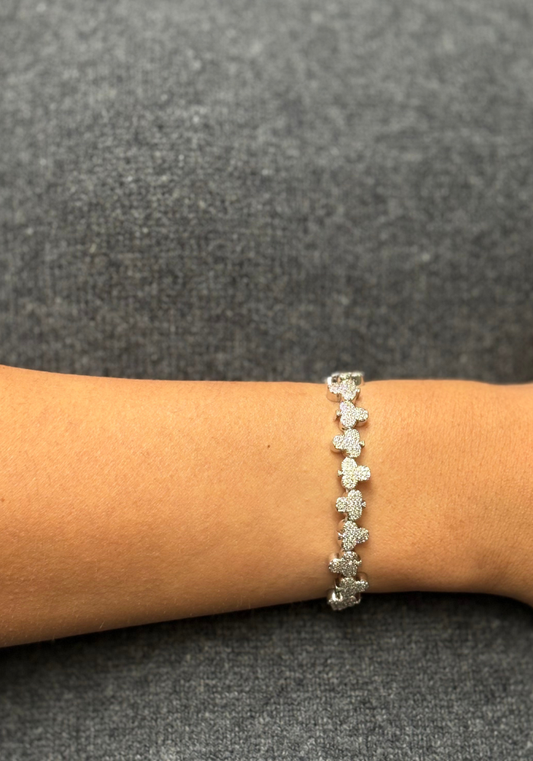 Bracelet Trèfle Plaqué Argent - Maison Baïka