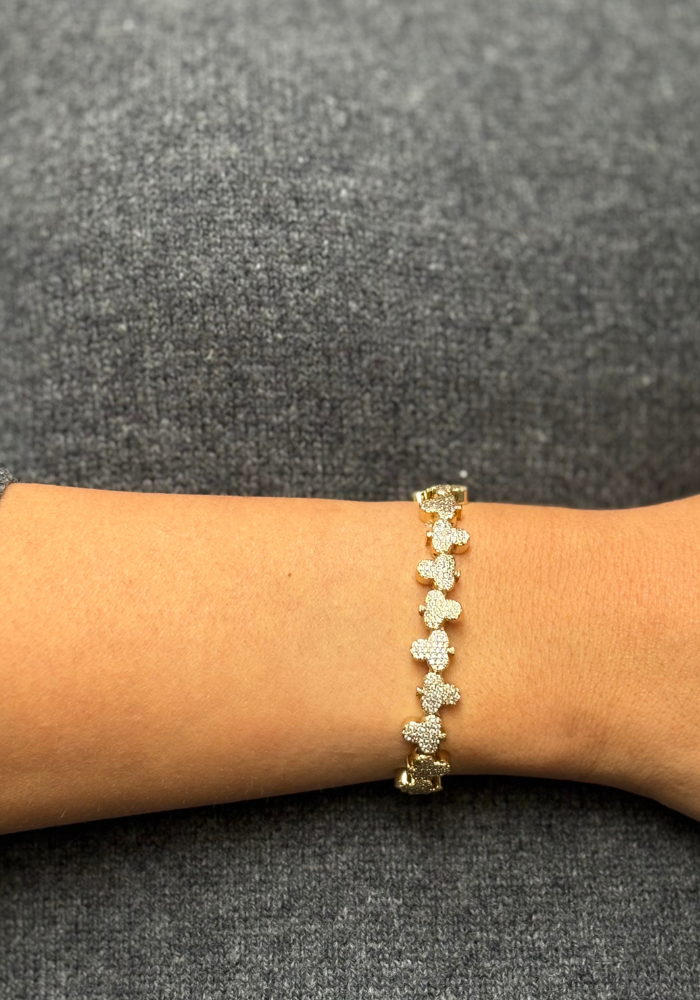Bracelet Trèfle Plaqué Or - Maison Baïka