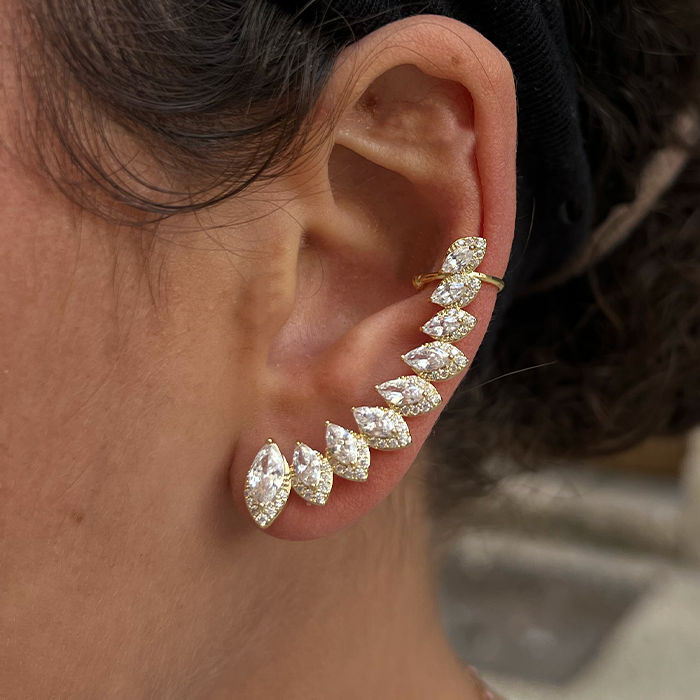 Boucle D'Oreille Hilay Dorée - Maison Baika