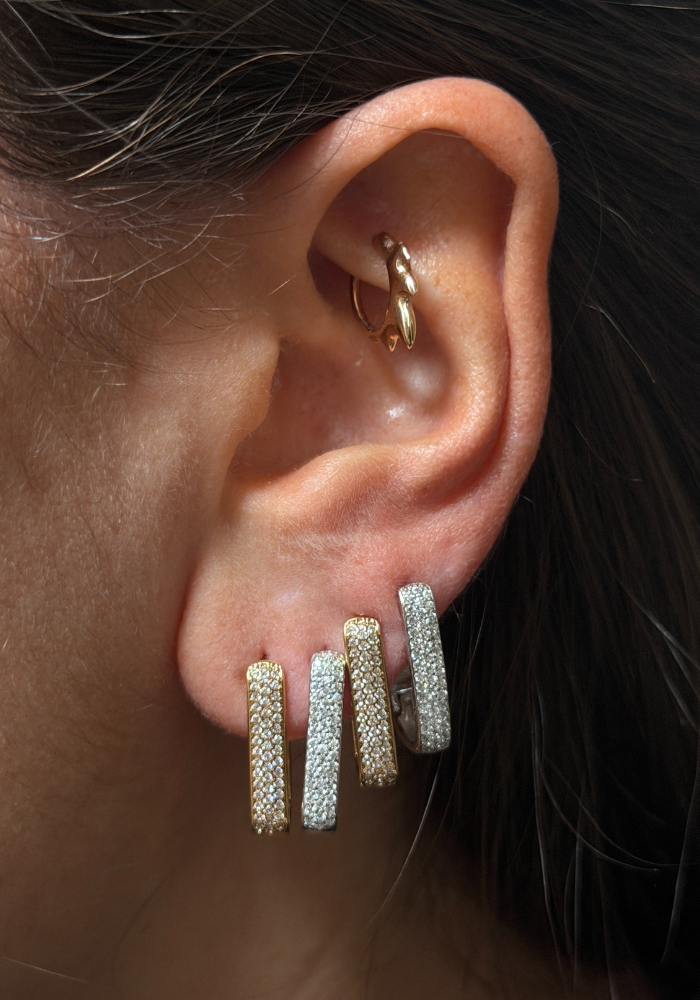 Boucles D'Oreilles Glinda Grand Modèle Argent