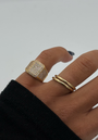 Bague Arthur Plaqué Plaque Or - Maison Baika

