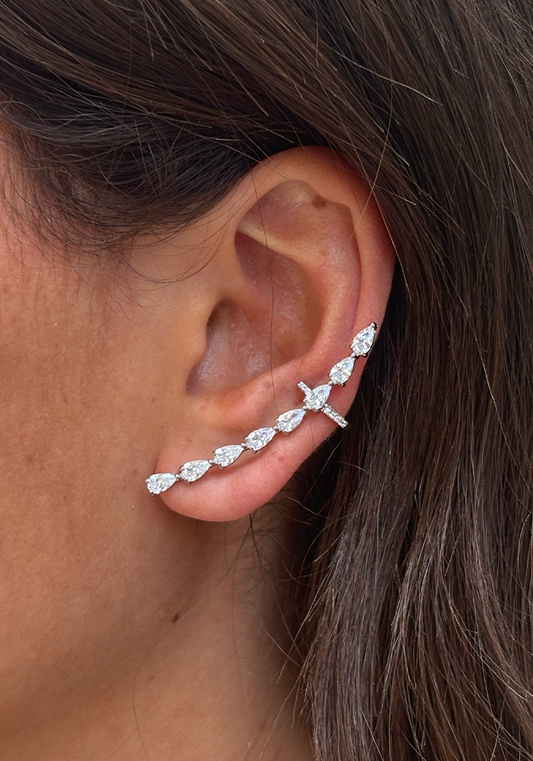 Boucle D'Oreille Tracy Argentée - Maison Baika