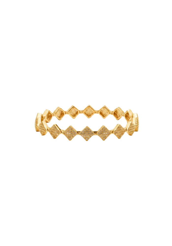 Bracelet Carreaux Plaqué Or - Maison Baïka