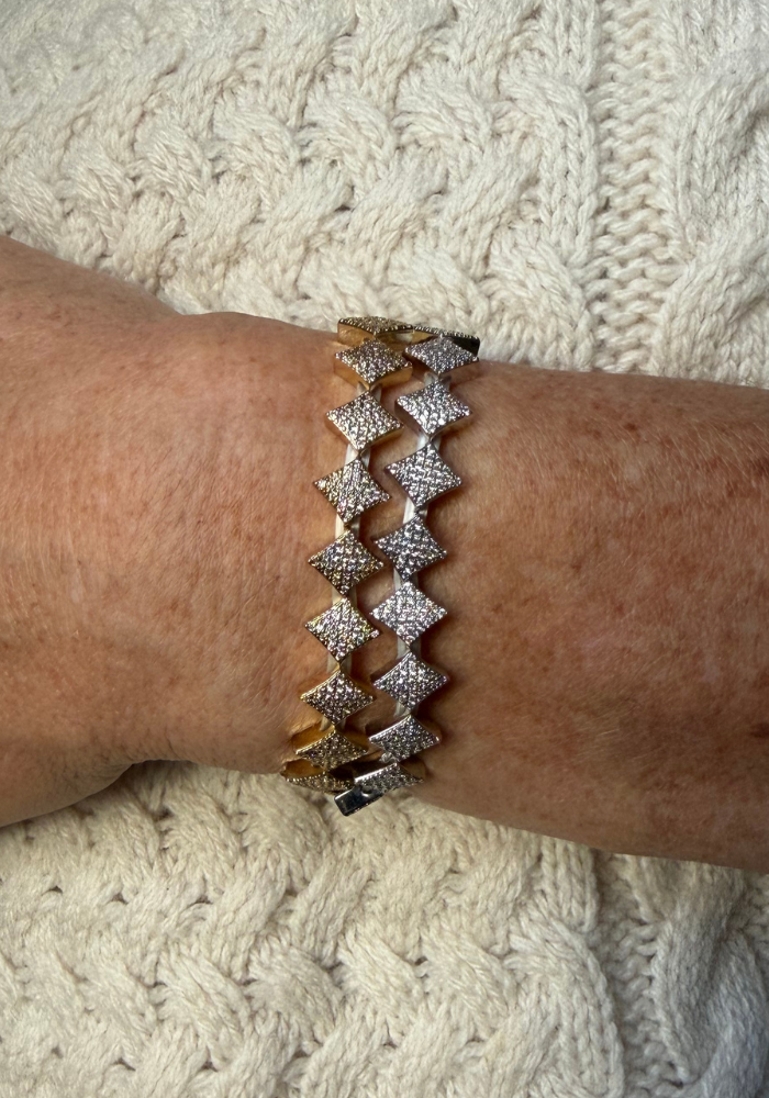 Bracelet Carreau Plaqué Argenté - Maison Baïka