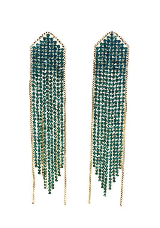 Boucles D'Oreilles Madison Doré Et Vert - Maison Baïka