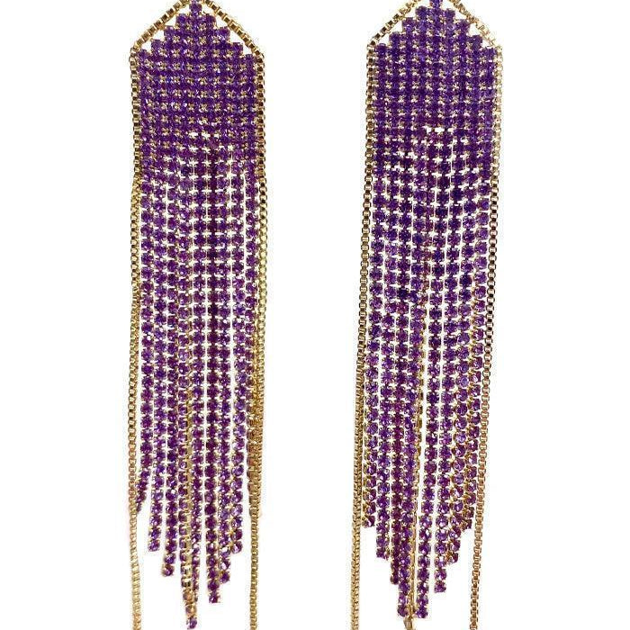 Boucles D'Oreilles Madison Doré Et Violet - Maison Baïka