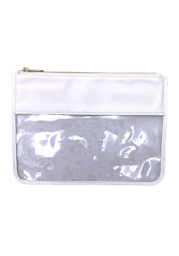 Pochette Oxford Plastique Transparent Et Bande Blanche - Maison Baïka